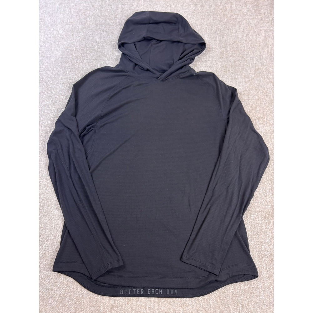 Lululemon Metal Vent Tech Hoodie Black Mens Large Long Sleeve Running Top